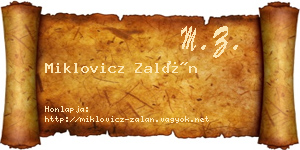 Miklovicz Zalán névjegykártya